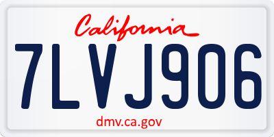 CA license plate 7LVJ906