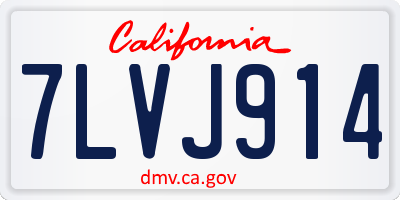 CA license plate 7LVJ914