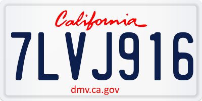 CA license plate 7LVJ916