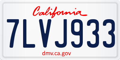CA license plate 7LVJ933