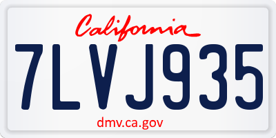 CA license plate 7LVJ935