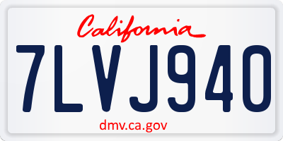 CA license plate 7LVJ940
