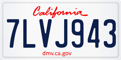 CA license plate 7LVJ943
