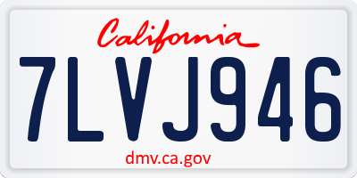 CA license plate 7LVJ946