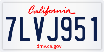 CA license plate 7LVJ951