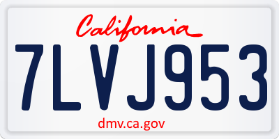 CA license plate 7LVJ953