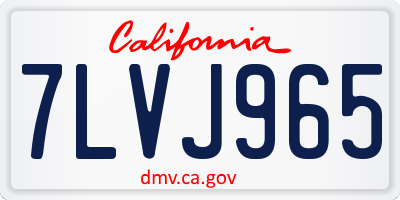 CA license plate 7LVJ965