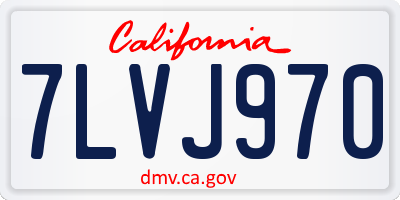 CA license plate 7LVJ970