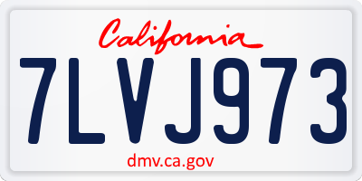 CA license plate 7LVJ973