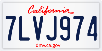 CA license plate 7LVJ974