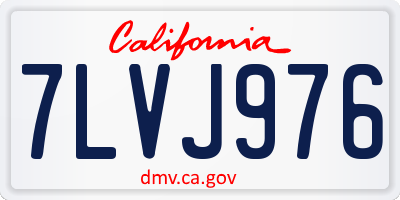 CA license plate 7LVJ976