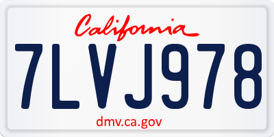 CA license plate 7LVJ978