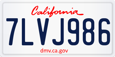 CA license plate 7LVJ986