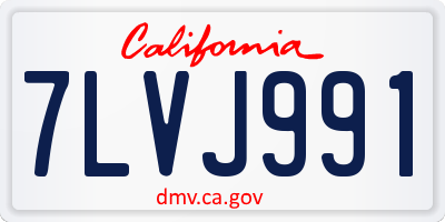CA license plate 7LVJ991