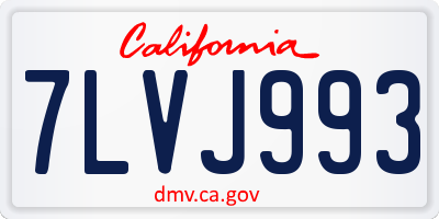 CA license plate 7LVJ993