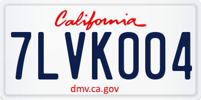 CA license plate 7LVK004