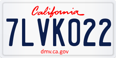 CA license plate 7LVK022