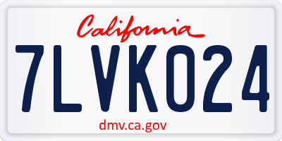 CA license plate 7LVK024