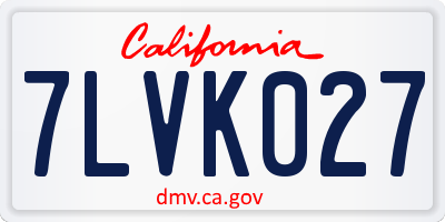 CA license plate 7LVK027