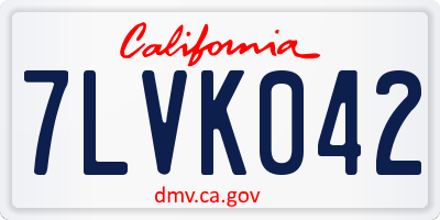 CA license plate 7LVK042