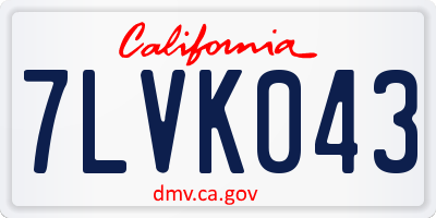 CA license plate 7LVK043