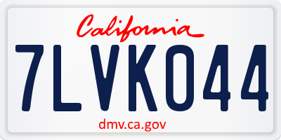 CA license plate 7LVK044