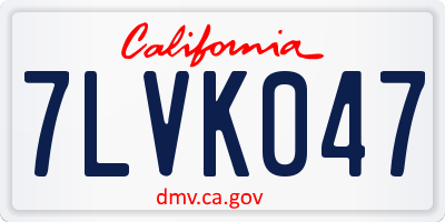 CA license plate 7LVK047