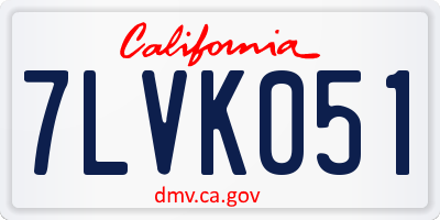 CA license plate 7LVK051