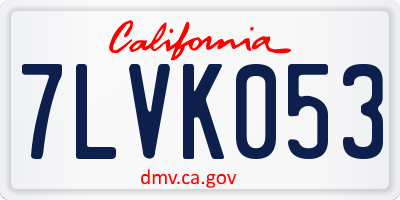 CA license plate 7LVK053