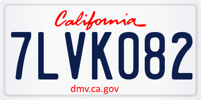 CA license plate 7LVK082