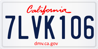 CA license plate 7LVK106