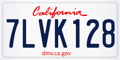 CA license plate 7LVK128