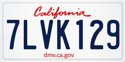CA license plate 7LVK129