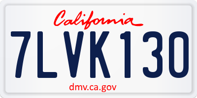 CA license plate 7LVK130