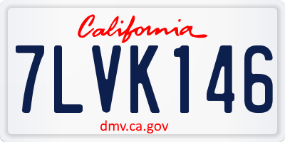 CA license plate 7LVK146