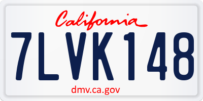 CA license plate 7LVK148