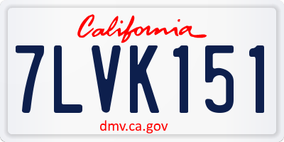 CA license plate 7LVK151