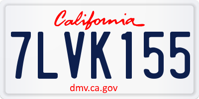 CA license plate 7LVK155