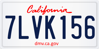 CA license plate 7LVK156