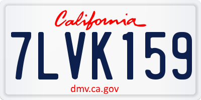 CA license plate 7LVK159