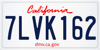 CA license plate 7LVK162