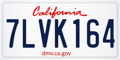 CA license plate 7LVK164