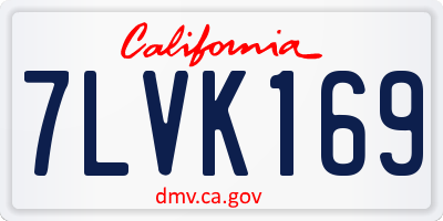 CA license plate 7LVK169