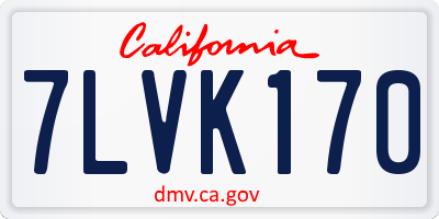 CA license plate 7LVK170