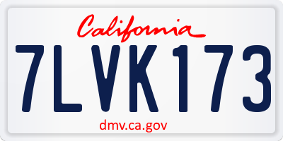 CA license plate 7LVK173