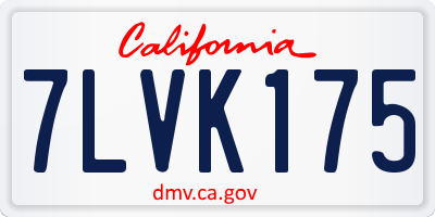 CA license plate 7LVK175