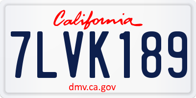 CA license plate 7LVK189