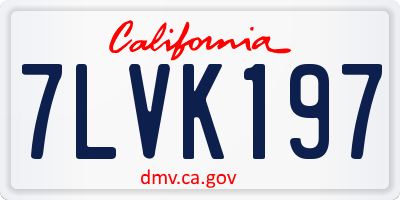 CA license plate 7LVK197
