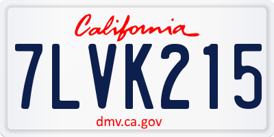 CA license plate 7LVK215