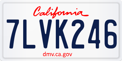 CA license plate 7LVK246